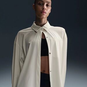 Nike Cream Button Down Shirt for Women